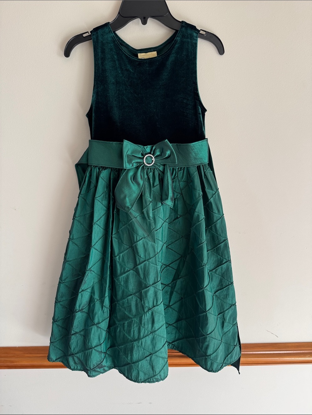 Emerald Green Sleeveless Holiday Dress Girls Size 10
